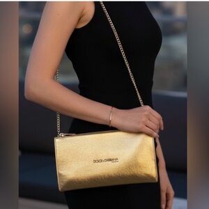 Dolce & Gabbana The One Golden Pouch On Chain New Authentic